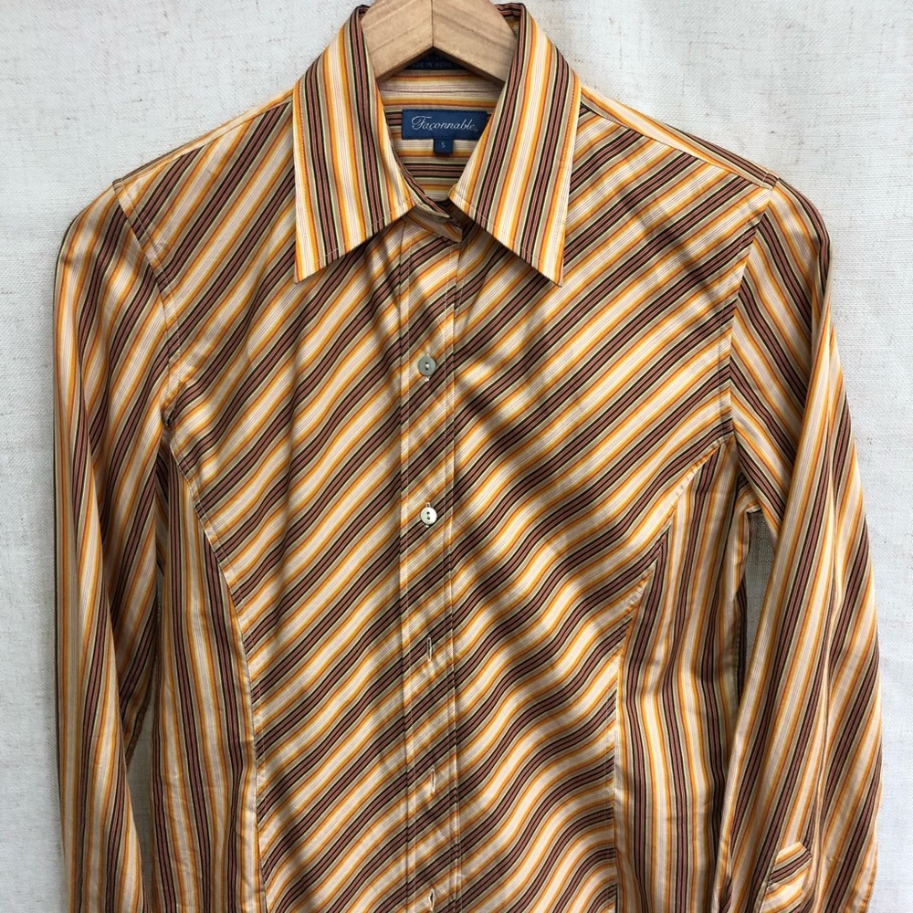 Ladies Faconnable striped button down.